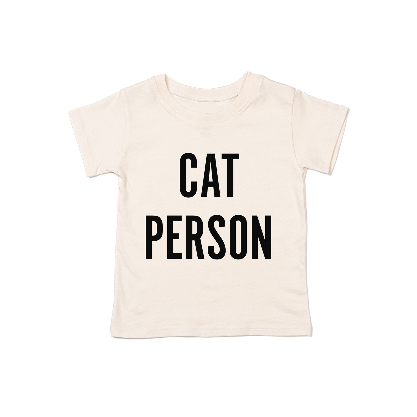 Cat Person (Black) - Kids Tee (Natural)