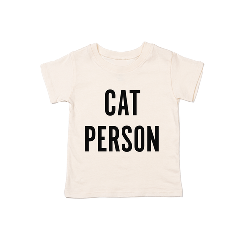 Cat Person (Black) - Kids Tee (Natural)