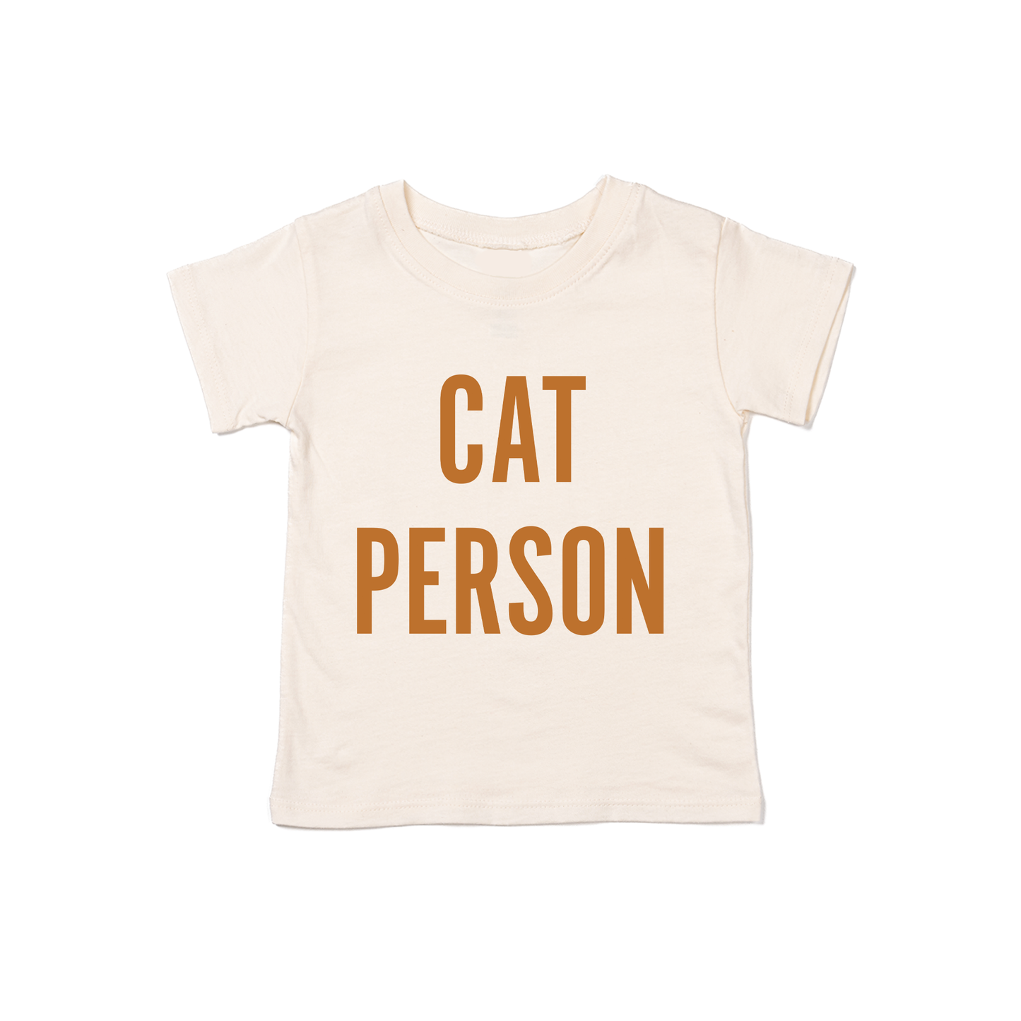 Cat Person (Camel) - Kids Tee (Natural)