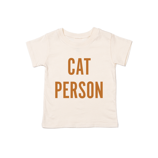 Cat Person (Camel) - Kids Tee (Natural)