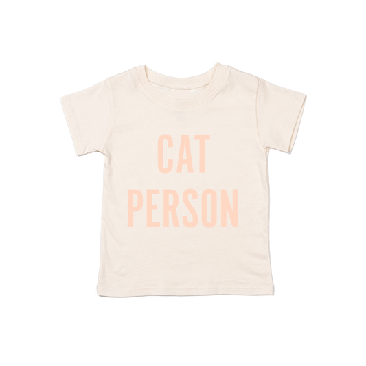 Cat Person (Peach) - Kids Tee (Natural)