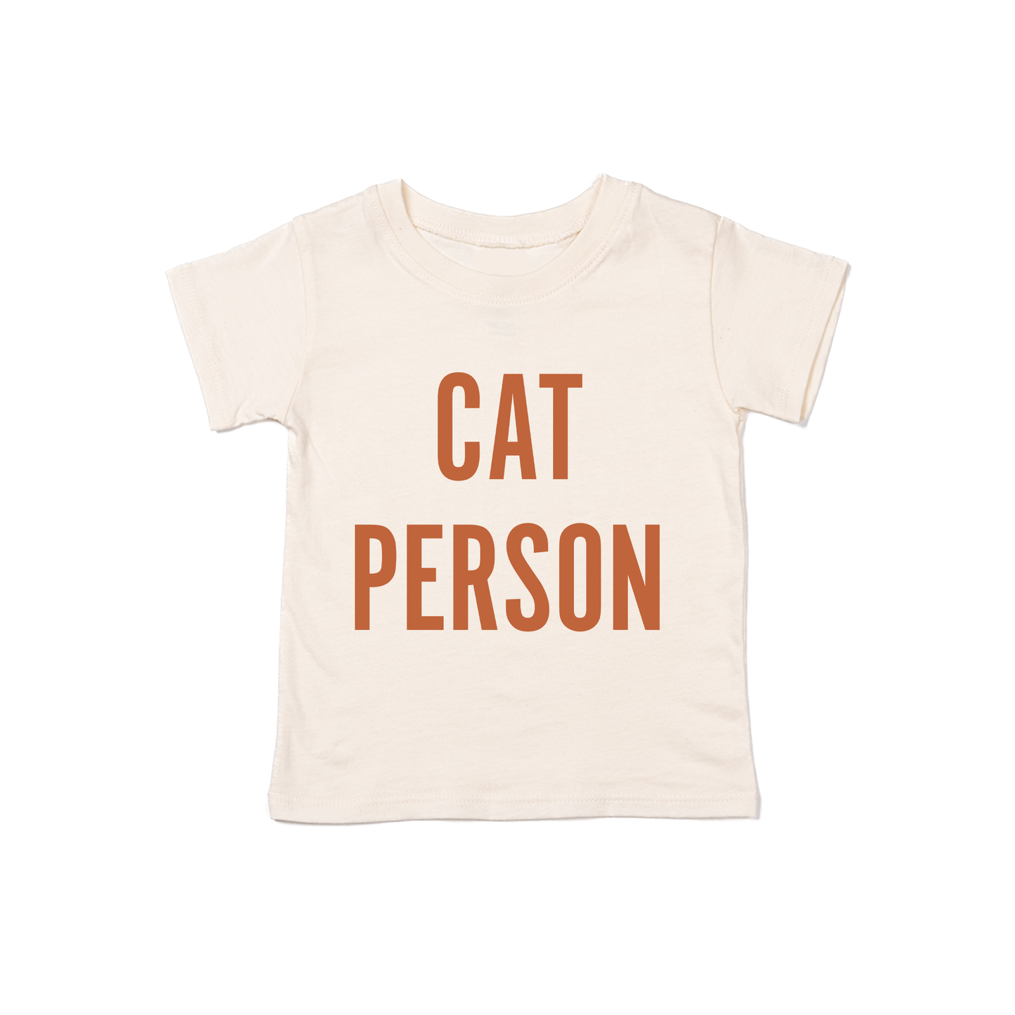 Cat Person (Rust) - Kids Tee (Natural)