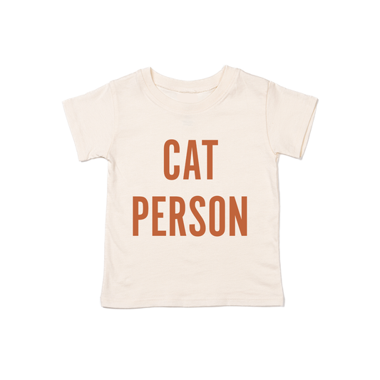 Cat Person (Rust) - Kids Tee (Natural)