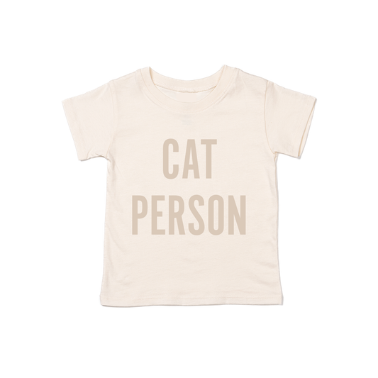 Cat Person (Stone) - Kids Tee (Natural)