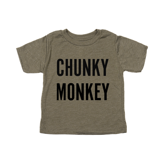 Chunky Monkey (Black) - Kids Tee (Olive)