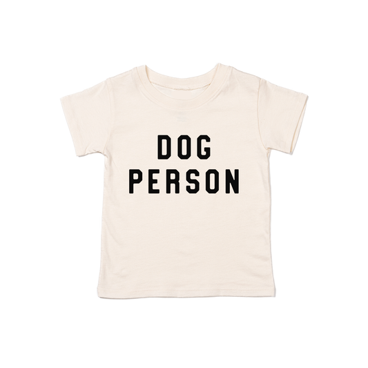 Dog Person (Black) - Kids Tee (Natural)