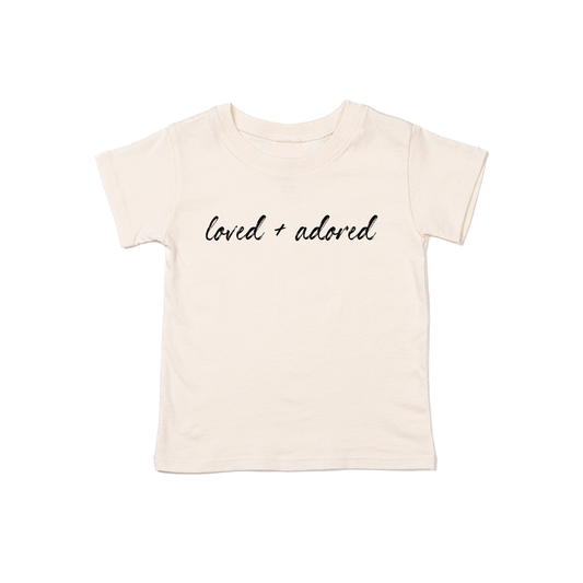 Loved and Adored (Black) - Kids Tee (Natural)