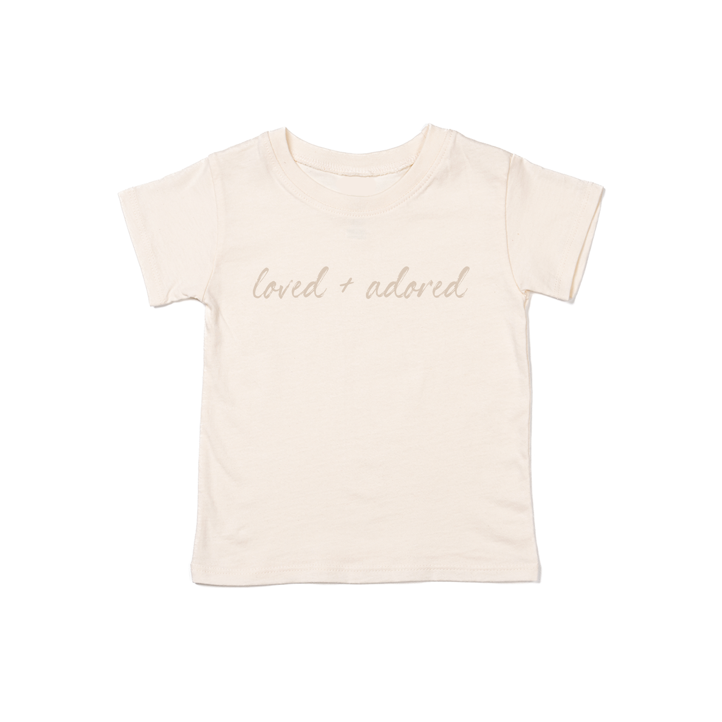 Loved and Adored (Stone) - Kids Tee (Natural)