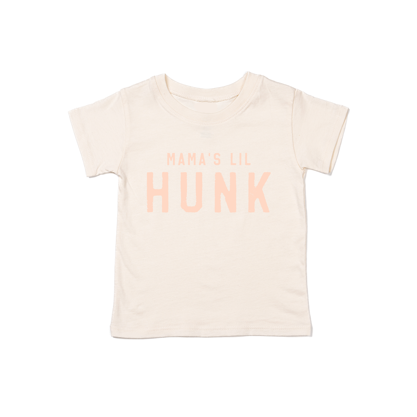 Mama's Lil Hunk (Peach) - Kids Tee (Natural)